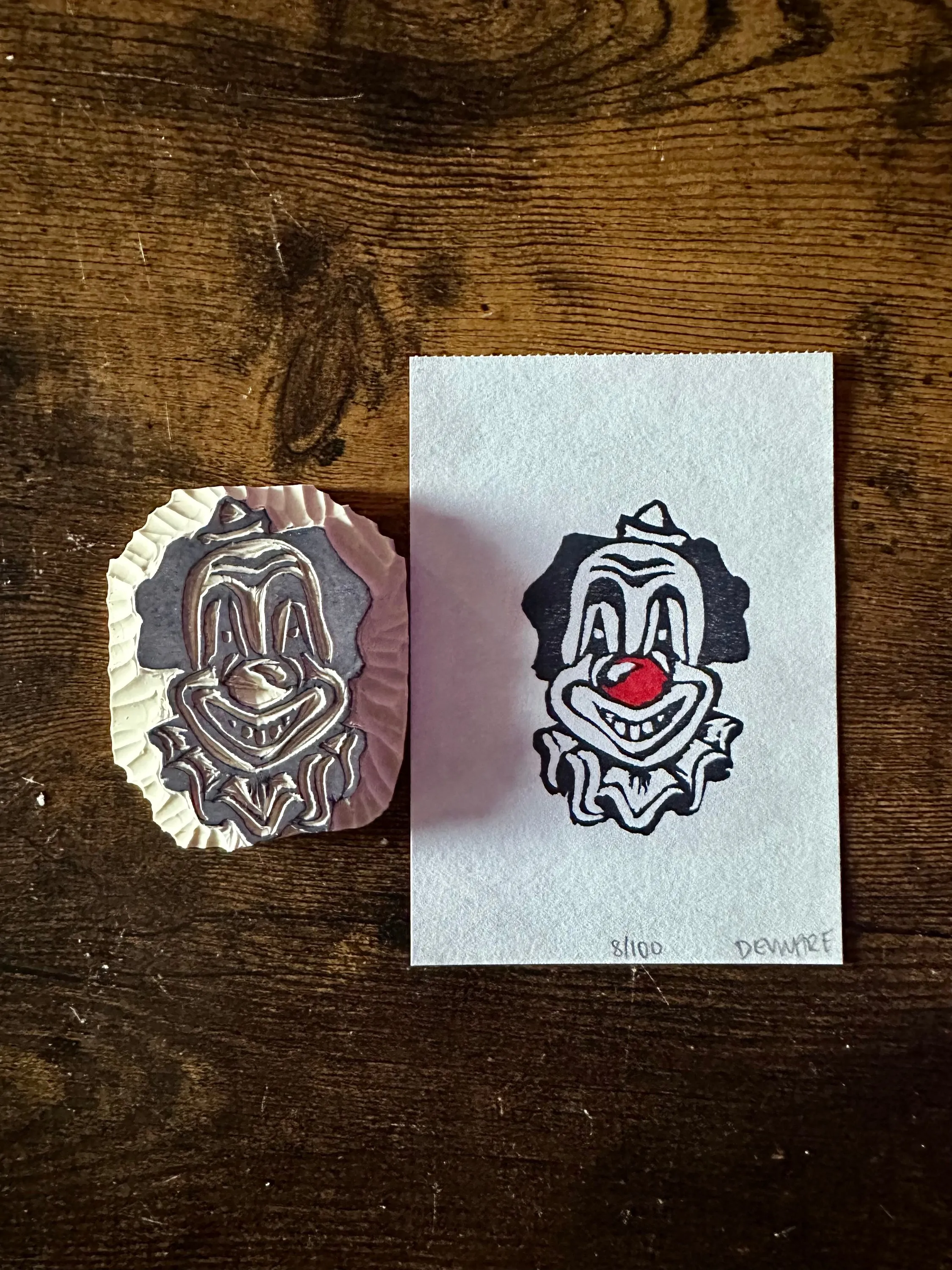 Illustrated buttons and hand-drawn character designs